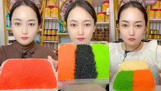 Rainbow Ice Crunch Mukbang | Colorful Flavored Ice ASMR Eating Sounds #99