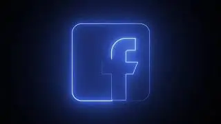 Motion Made - Free Facebook Logo Flickering Neon Lights Effect Loop on Black Screen Stock Footage