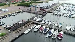 Höganäs Båtsällskap, Höganäs Hamn,  Western Sweden 2018.07 aerial video