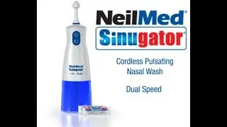 NeilMed Sinugator (Black) Cordless Pulsating Nasal Irrigator (Dual Speed) with 30 Premixed Packets