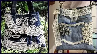most beautiful and trendy crochet denim handbags collection