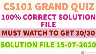 cs101 grand quiz solution file midterm spring 2020 || cs101 grand quiz solved MCQs file.