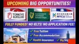 3 Fully Funded Scholarships 2025 | No IELTS | No Application Fee | Big Stipend | Study Abroad 26-27
