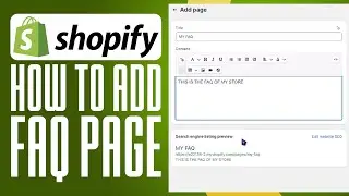 Shopify FAQ Page Tutorial 2026 | How To Add FAQ Page On Shopify
