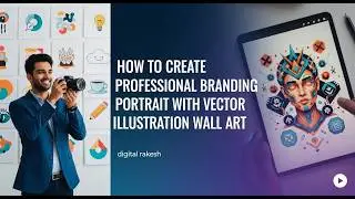 How to Create Professional Branding Portrait with Vector Illustration Wall Art | AI + Canva Tutorial