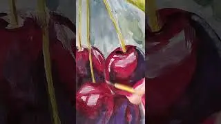Вишня живопись  🍒  #visual #art #кмв #fruit #художница #пишу #горы #бештау #вишня