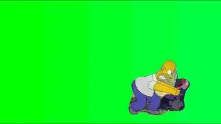 Homer Simpson strangling a bird from Robin hood Green Screen
