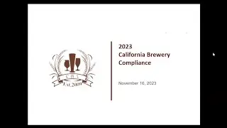 California Brewery Compliance Webinar