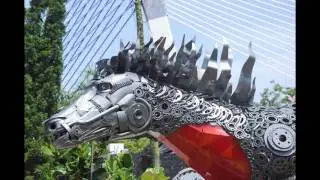 Replica of horse made from recycle and scrap metals