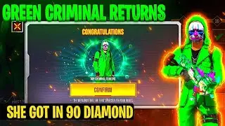 MY LUCKY FEMALE FRIEND GOT GREEN CRIMINAL IN 90 DIAMOND #shorts #freefireshorts #ffnewevent