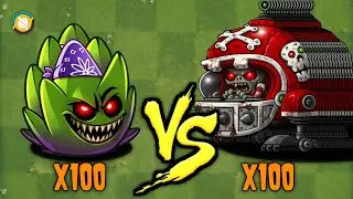 Pvz 2 100 Plant Level Max Vs 100 Mecha Football Zombie !! Plants Vs Zombies 2