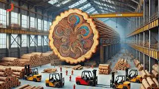 Amazing Wood Processing Factory, Huge Wood Cutting Saw Machine, 1000 Year Old Giant Cheesy Wood