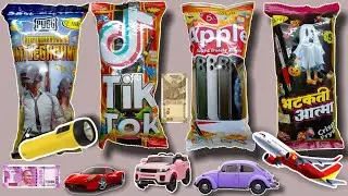 iPhone,tik tok,PUBG,  snacks with amazing free toys inside only in 5 rupees unboxing/free led light