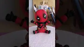 малыш дэдпул лепка из мастики мастер класс, baby Deadpool fondant tutorial