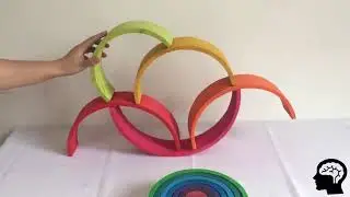 Rainbow Wooden Building Blocks