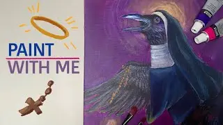 Paint with me ☆ painting with acrylics ☆ Raven nun