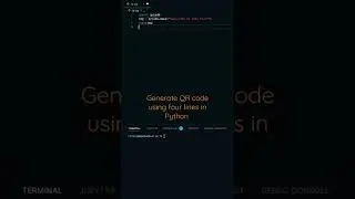 Generate QR code using four lines in python using qrcode library. 