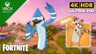 Fortnite (XBOX SERIES X) 4K 120FPS HDR Gameplay | Skin Mordecai y Rigby (Regular Show)