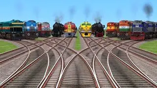 🇦🇪More Trains Run At Curve Branches X Railroad crossing tracks || icf coaches shunting locomotive