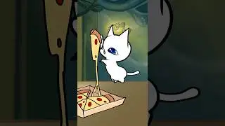 Пицца-мукбанг-кот 🍕 ест как диснеевский дурачок | Милый аниме-мукбанг