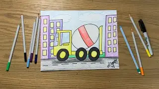 How to draw a Cement Truck! 🏗