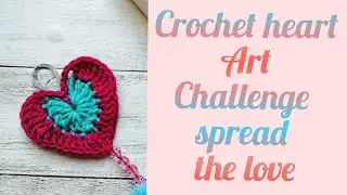 Learn how to crochet hanging heart - crochet decoration-Tutorial part - 11-art challenge