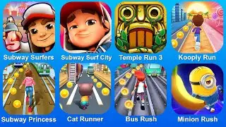 Subway Surf,Subway Surf City,Temple Run 3,Kooply Run,Subway Princess,Cat Runner,Bus Rush,Minion Rush