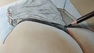 Ecchi Lingerie Draw 02 | Colores Pencils | EroDrawing