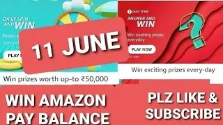 AMAZON DAILY QUIZ ANSWER|SPIN & WIN|11 JUNE|AMAZON QUIZ TODAY|AMAZON ANSWERS TODAY