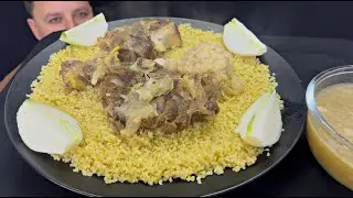 برغل مع لحم حولي وطرف مال غنم مع تفاح جبور
