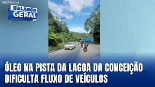 Derramamento de óleo na Lagoa da Conceição dificulta o trânsito