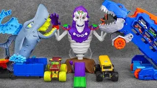 HOT WHEELS ASMR 🔥 97 Mins Hot Wheels White Shark Car Wash & Monster Trucks Collection (No Talking)