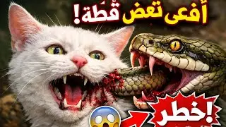 Snake Attacks a White Cat! 😱#funny #viral #cat