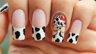 Decoración de uñas vaca - Cow nail art