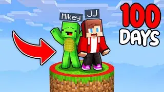 Mikey and JJ Survive 100 Days on a Round Chunk in Minecraft (Maizen)