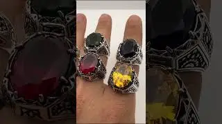 Amber Stone,Large Amber Stone Ring ,Ottoman Style Ring ,925k Sterling Silverring