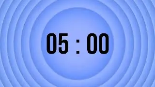 5 Minutes Countdown Timer⏳ | 🌟Alpha Waves Meditation🌌 | Blue Concentric Circles Background🔵