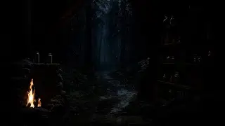 Forest Cave Ambience &ndash; Rain and Thunder with Fireplace Crackling for Sleep & Stress Relief