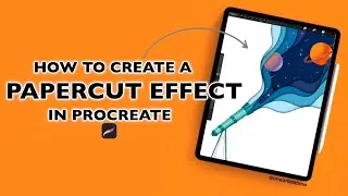 How to create a papercut (outer space) effect in procreate |(1 minute tutorial for beginners)#shorts