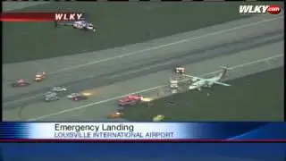 Plane Slides Off Runway At Louisville Int'l Airport