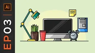 Adobe Illustrator Tutorial: Draw a Computer Desk (Step by Step) + Free Wallpaper