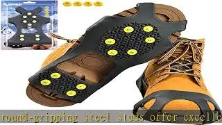 Sfee Ice Cleats for Boots Shoes, Snow Grips Cleats for Ice and Snow Anti-Slip Rubber Traction Cleat