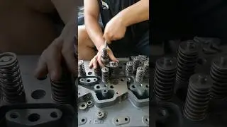 Automobile engine maintenance, unique valve installation process