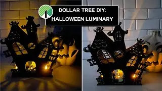 Dollar Tree DIY: Haunted House Luminary