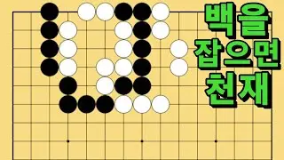 바둑 묘수 사활 - 찬란하게 빛나는 묘수가 있습니다. 백을 잡아보세요.
