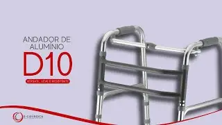 ANDADOR PARA IDOSO D10 DELLAMED 3 EM 1 ARTICULADO, FIXO E DOBRAVEL