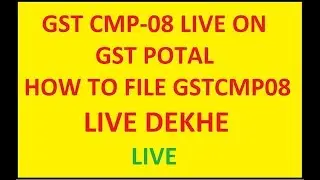 HOW TO FILE GST CMP 08 LIVE FILLING OF GST CMP 08