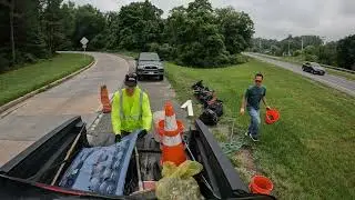 Roadside TrashPickup -  Sat  July 1, 695 & 170 Ramp Cleanup - Linthicum MD.  Found a $5 Alum hood