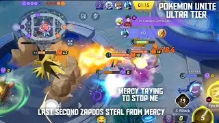 The Best Last Second ZAPDOS Steal from 8bitMercy & Rebel | Pokemon Unite | Level : Ultra Class 1