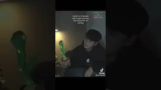 jungho of ateez giving a toy cactus vocal lessons  #ateez #jungho #singing #vocal #toy #cactus